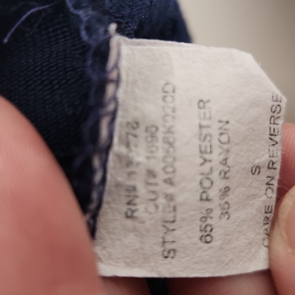 Living Doll Tank Top Shirt Sizs S button back navy blue - Picture 3 of 12